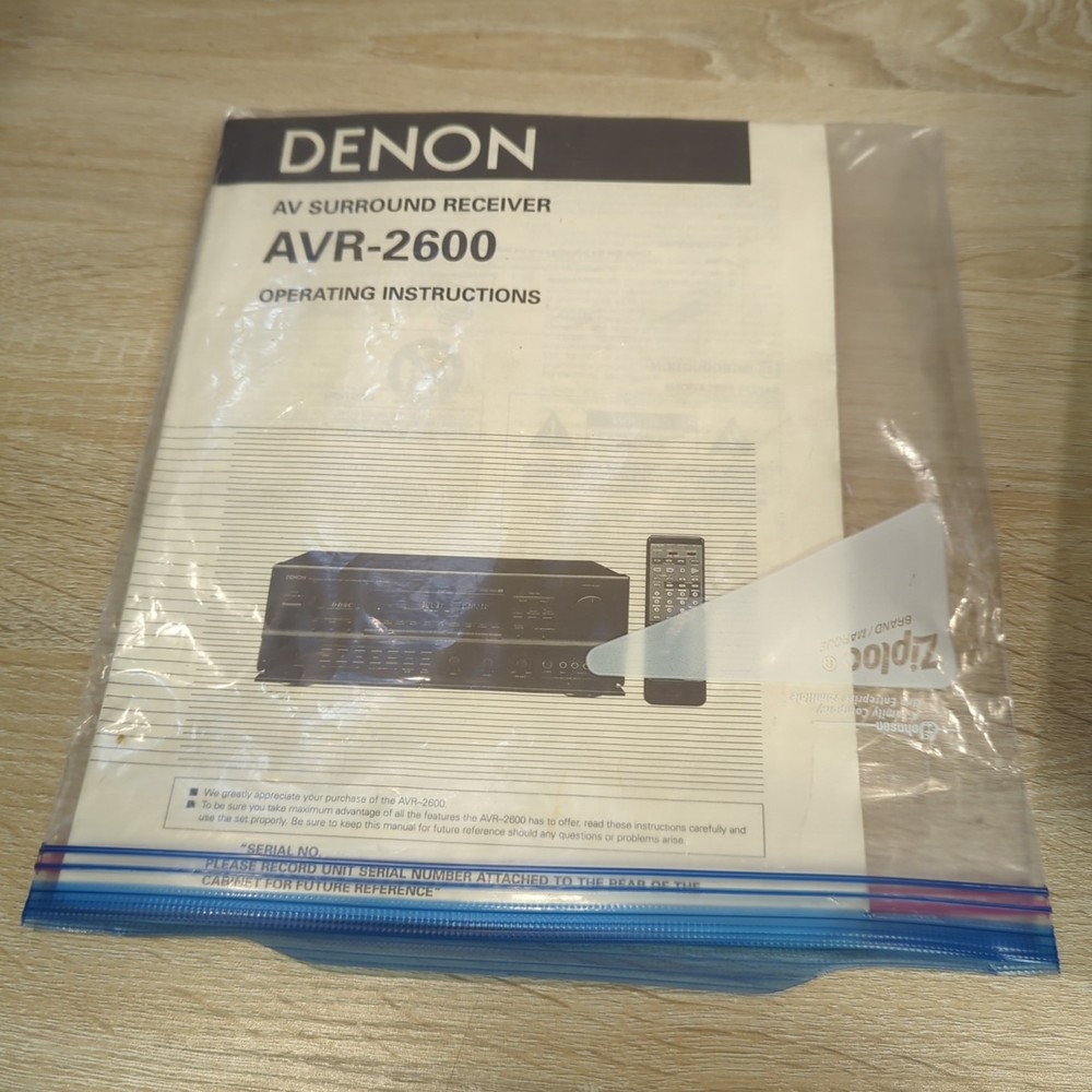 Denon AVR-2600 AV Surround Receiver + Remote & Operating Instructions Bundle