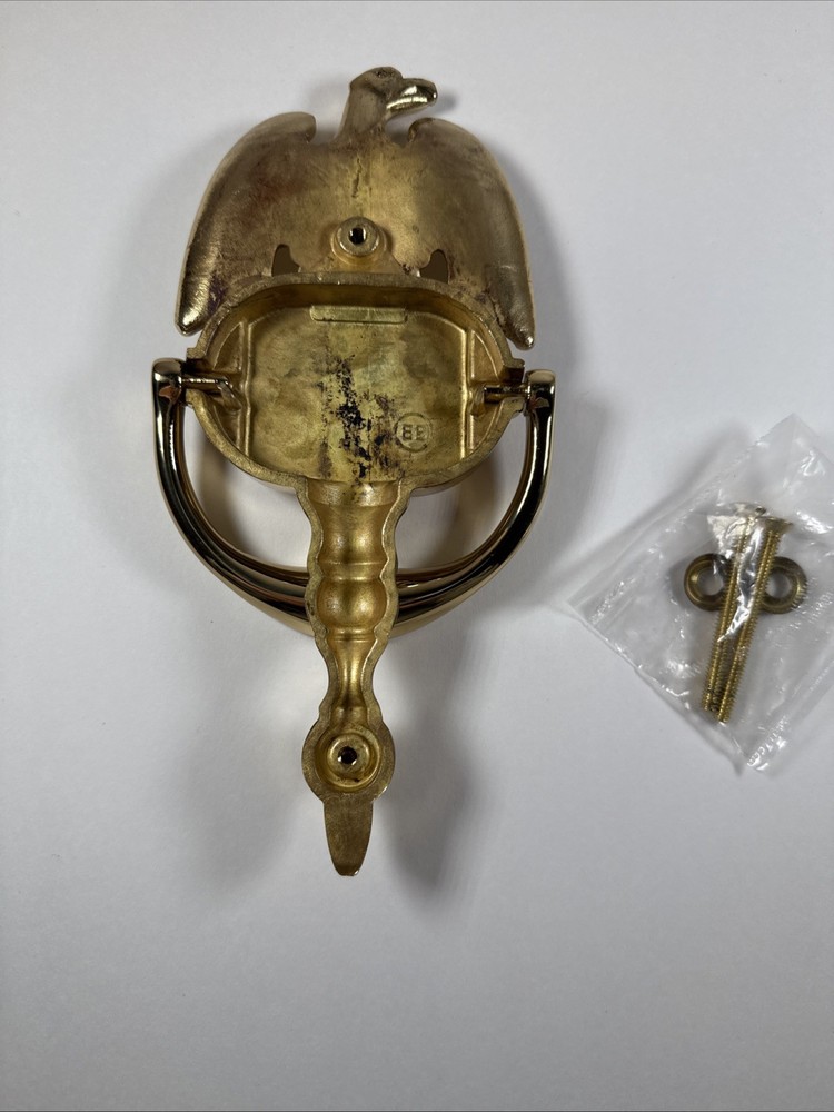 Vintage NIP Baldwin Solid Brass 8” Eagle Door Knocker With Original Hardware