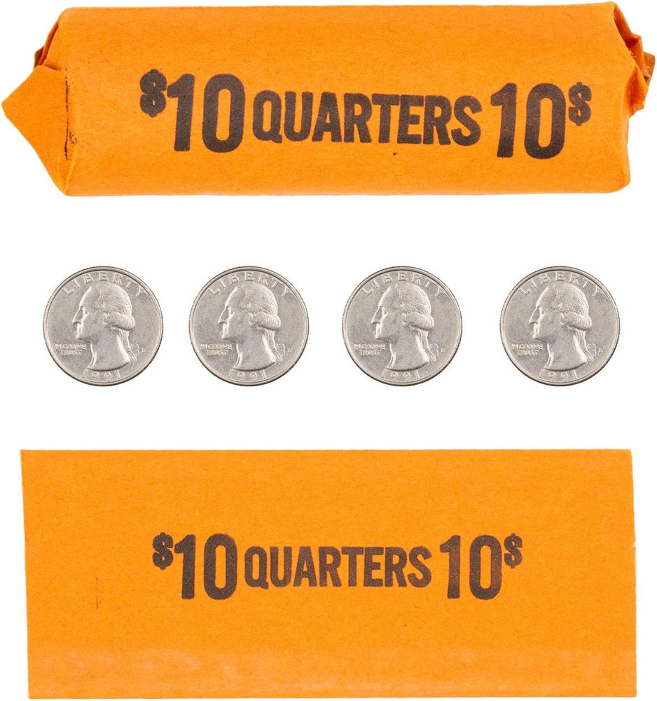 Quarter Flat Coin Wrappers, Solid Bundle of 1,000