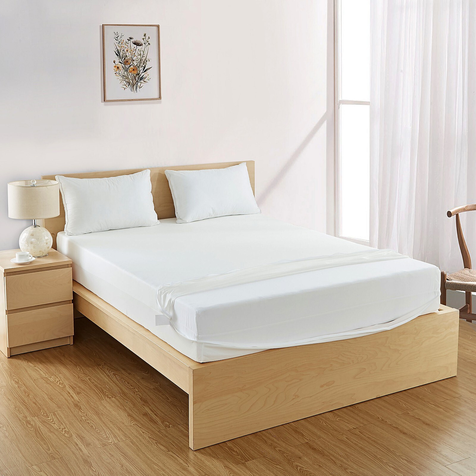 Zippered Mattress Encasement Waterproof Bed Bug Mattress Protector Cover Pad