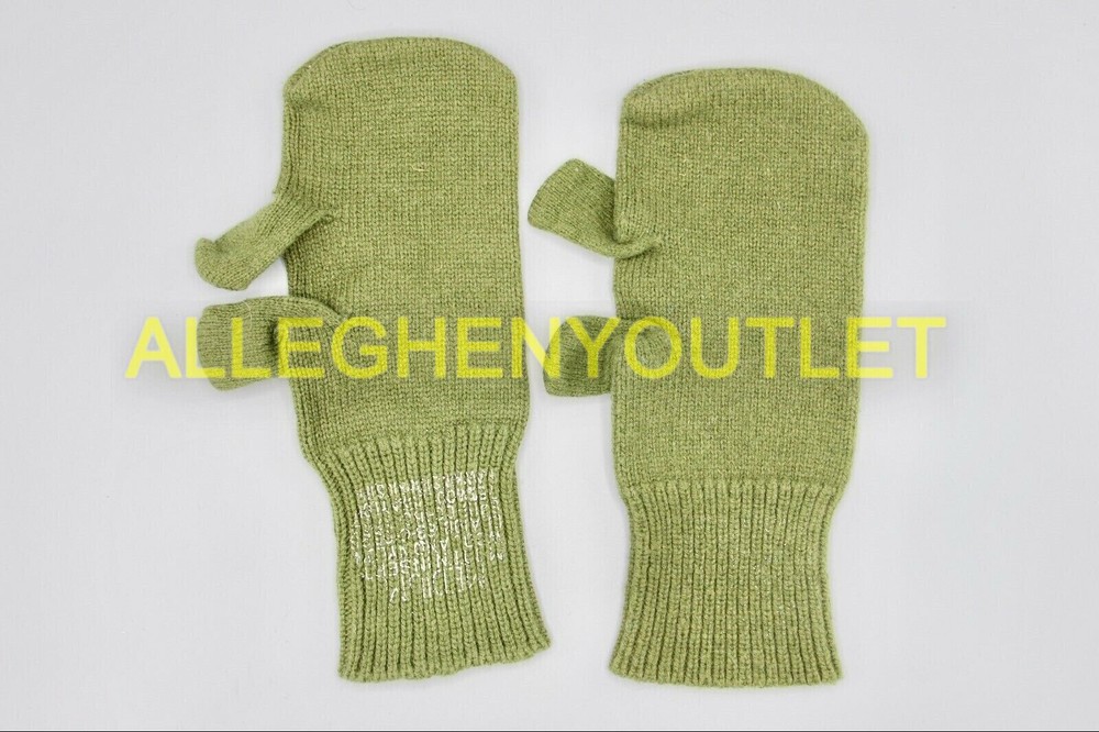 MILITARY SURPLUS TRIGGER FINGER MITTEN SET SHELL+ INSERTS SIZE MEDIUM ARMY VGC
