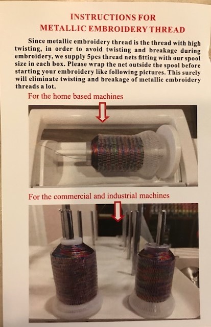 18 Spools METALLIC Embroider Machine Thread - Thread Nets for Easy Embroidery