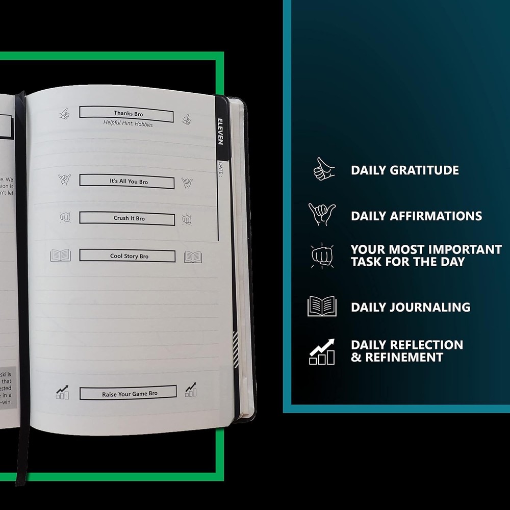 Bro Journal: 12-Week Guided Gratitude, Mindfulness, & 12 Weeks, Gray