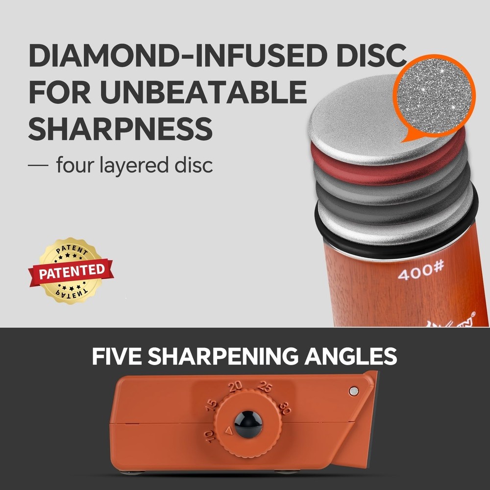 The Innovative Knife Sharpener - Patented Multi-Angle Premium Rolling Knife S...