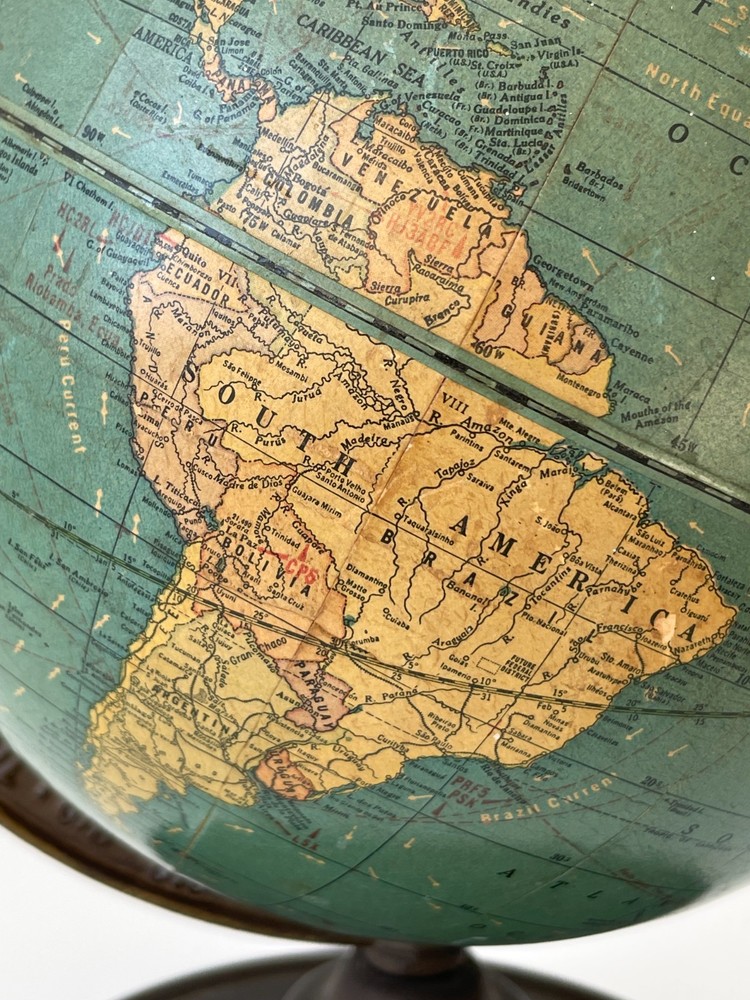 Cram's Universal Territorial Globe 12" 1930's Vintage