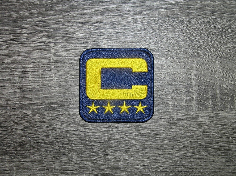 Navy Captain C Patch 4 Star (All Gold) Embroidered Iron On Patch 3" x 3"