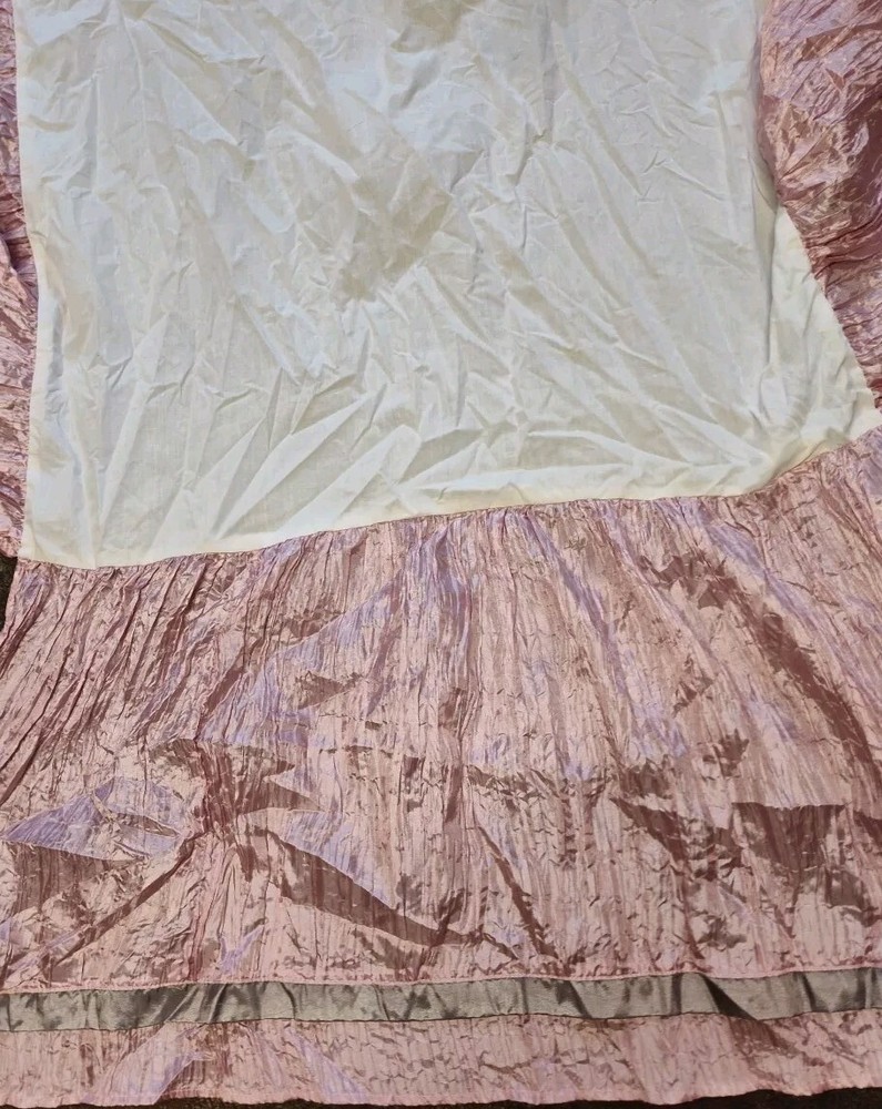 The Peanutshell Pink with Gray stripe Crib DUST RUFFLE