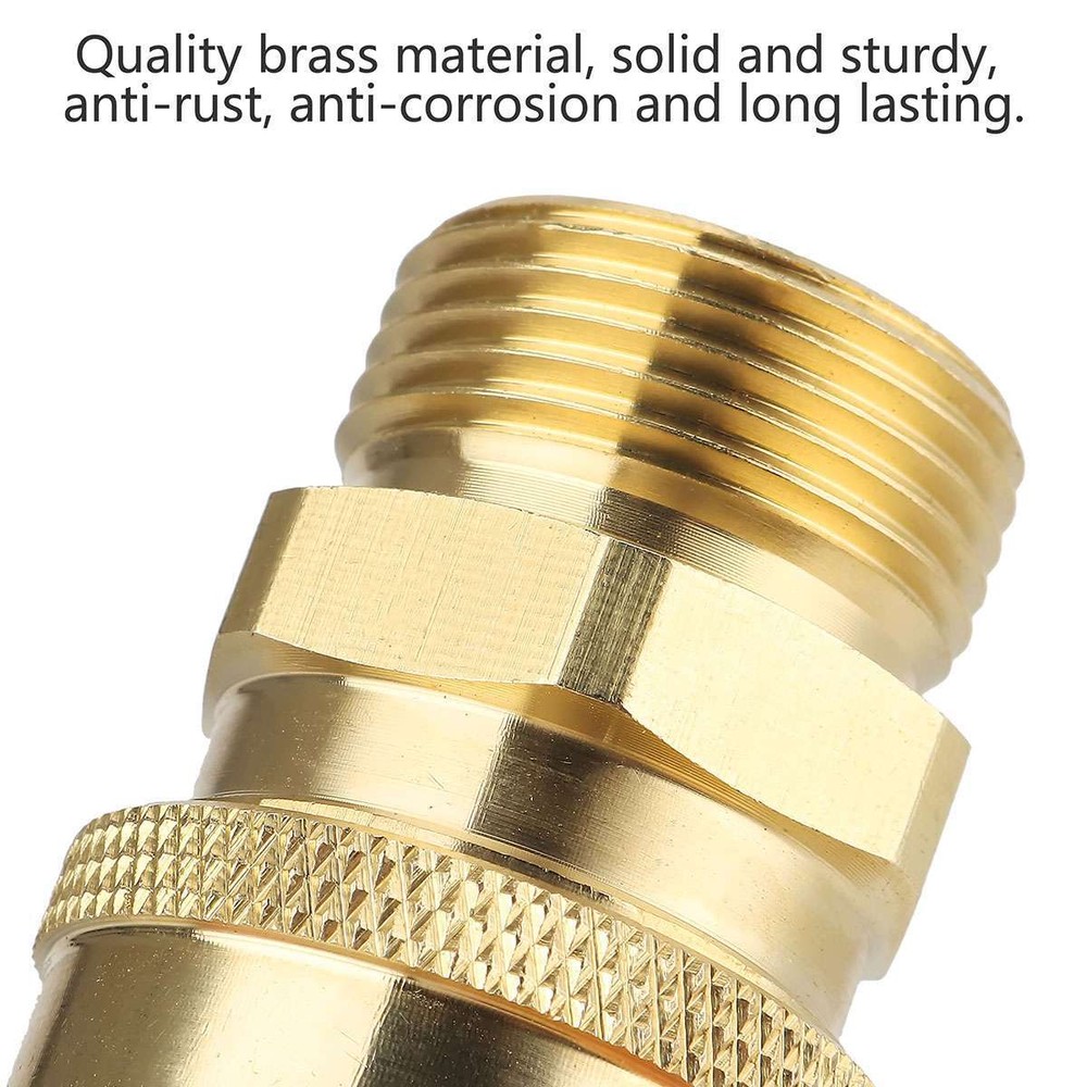 3/8" M22 Brass Pressure Washer Quick Release Connect Fitting Coupling Adapter