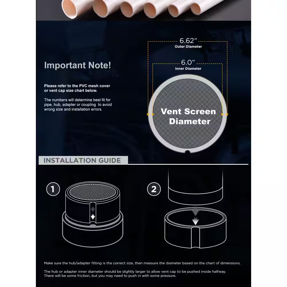 6 In. Termination Vent Cap With Condensation Drain