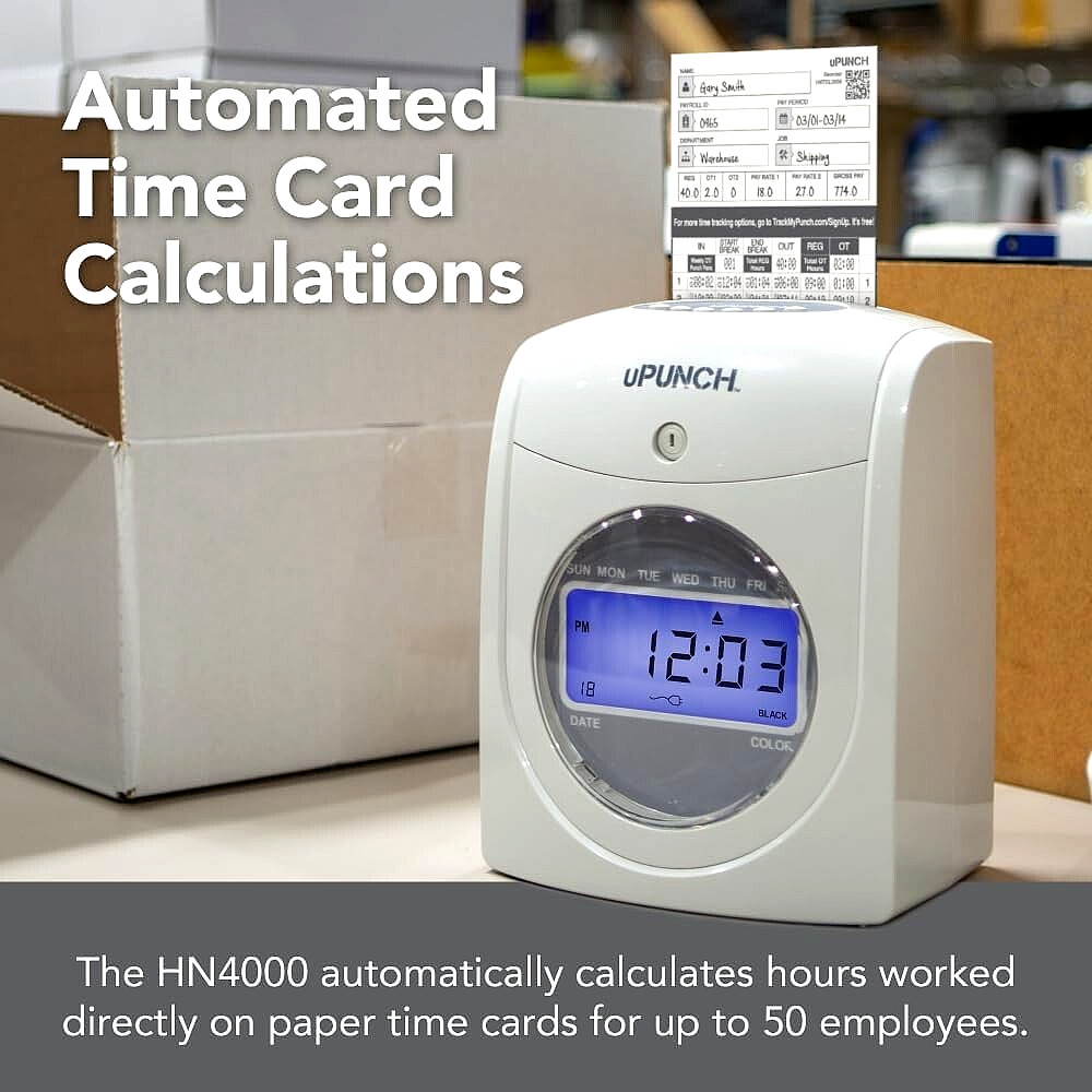 Time Clock Bundle, Upunch HN4500 Advanced Calculating Small Business: Complete,