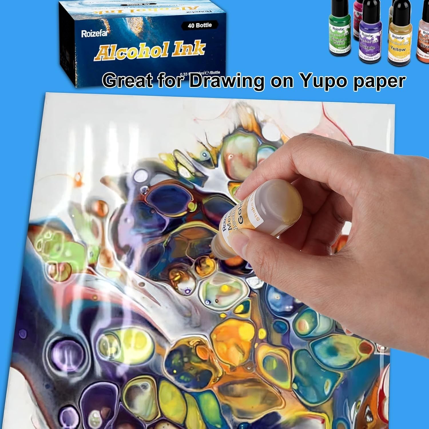 Versatile Alcohol Ink Set - 40 Vivid Colors for Exceptional Painting and Dyeing