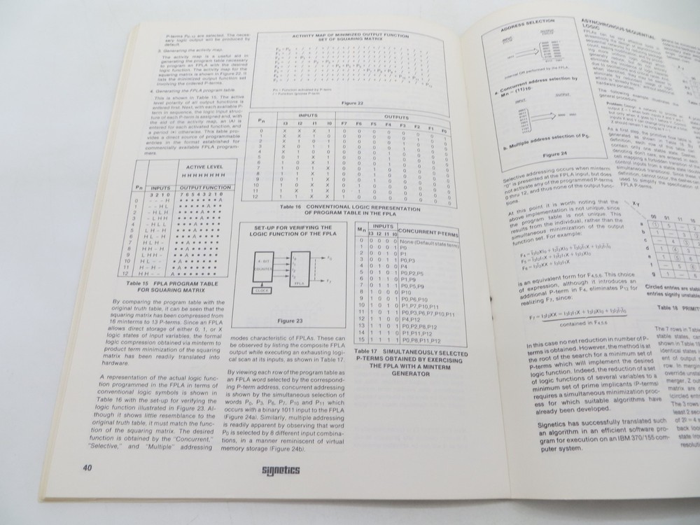 Signetics Field Programmable Logic Arrays 1977 vtg tech data manual reference