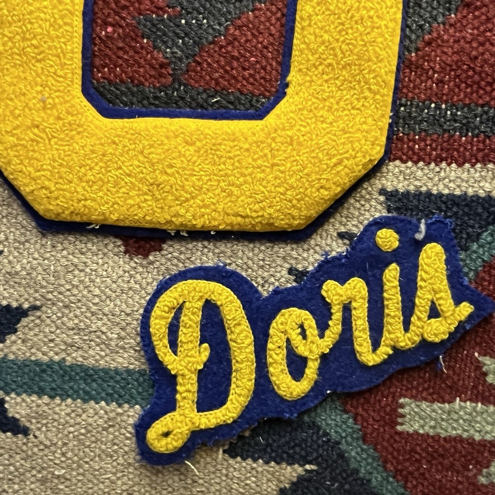 Vintage Varsity School Chenille Sweater Jacket Patch Set