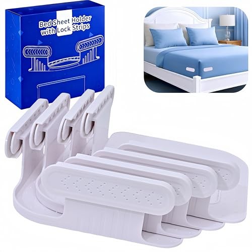 Bed Sheet Holders for Corners, Lock Sheet Holders, 4Pcs Fitted Sheet Holders