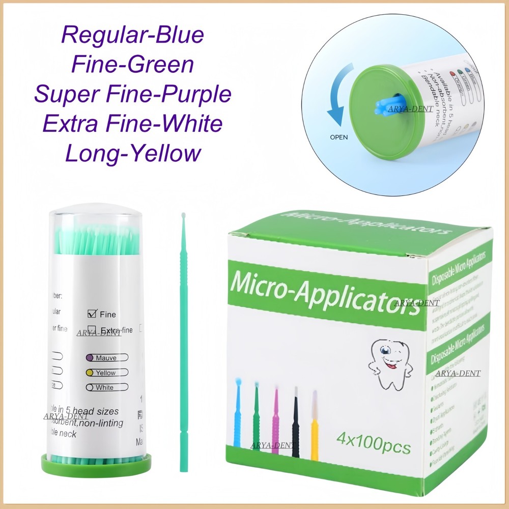 Dental Microbrush Disposable Micro Applicator Brush Cleaning Bendable Soft Tips