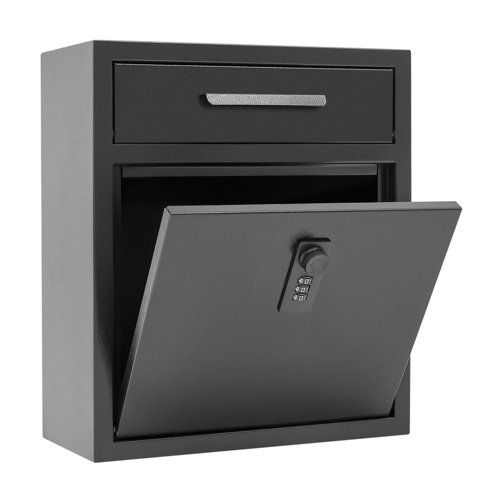 Wall-Mounted Mailbox With Combination Lock for Secure Mail Storage