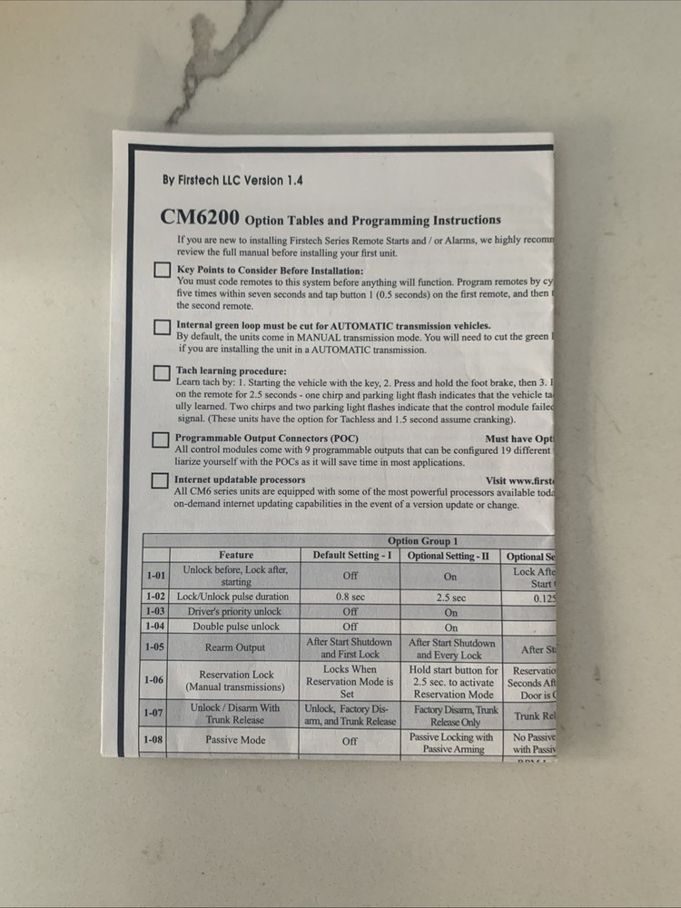 CompuSTAR FT-6200s-CONT Remote Start Controller DT Firstech NuStart Arctic