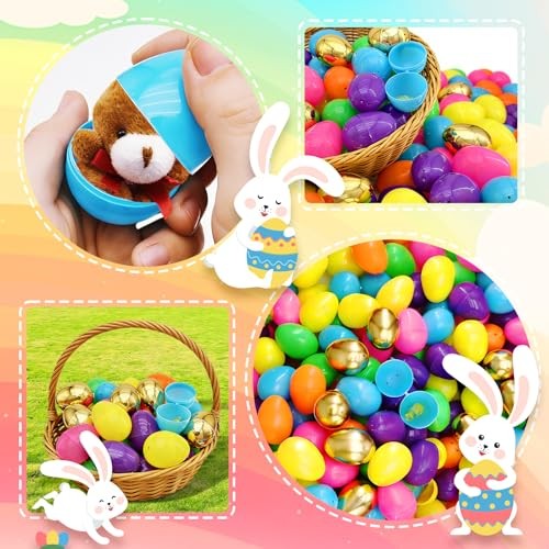 288 Easter Eggs, 2.36" Assorted Bright Colors Plastic Easter Eggs 300 Pack