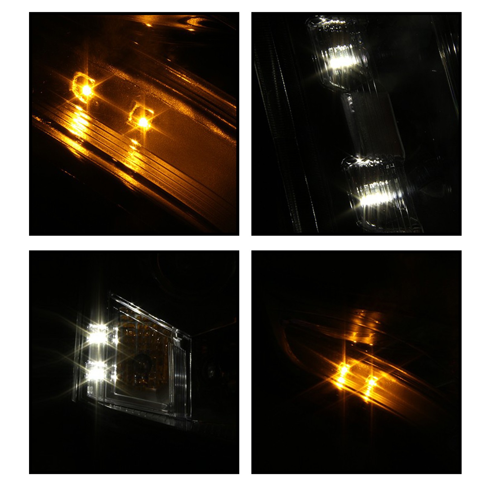 For 2010-2016 Cadillac SRX Halogen w/ LED Projector Headlights Left+Right Side