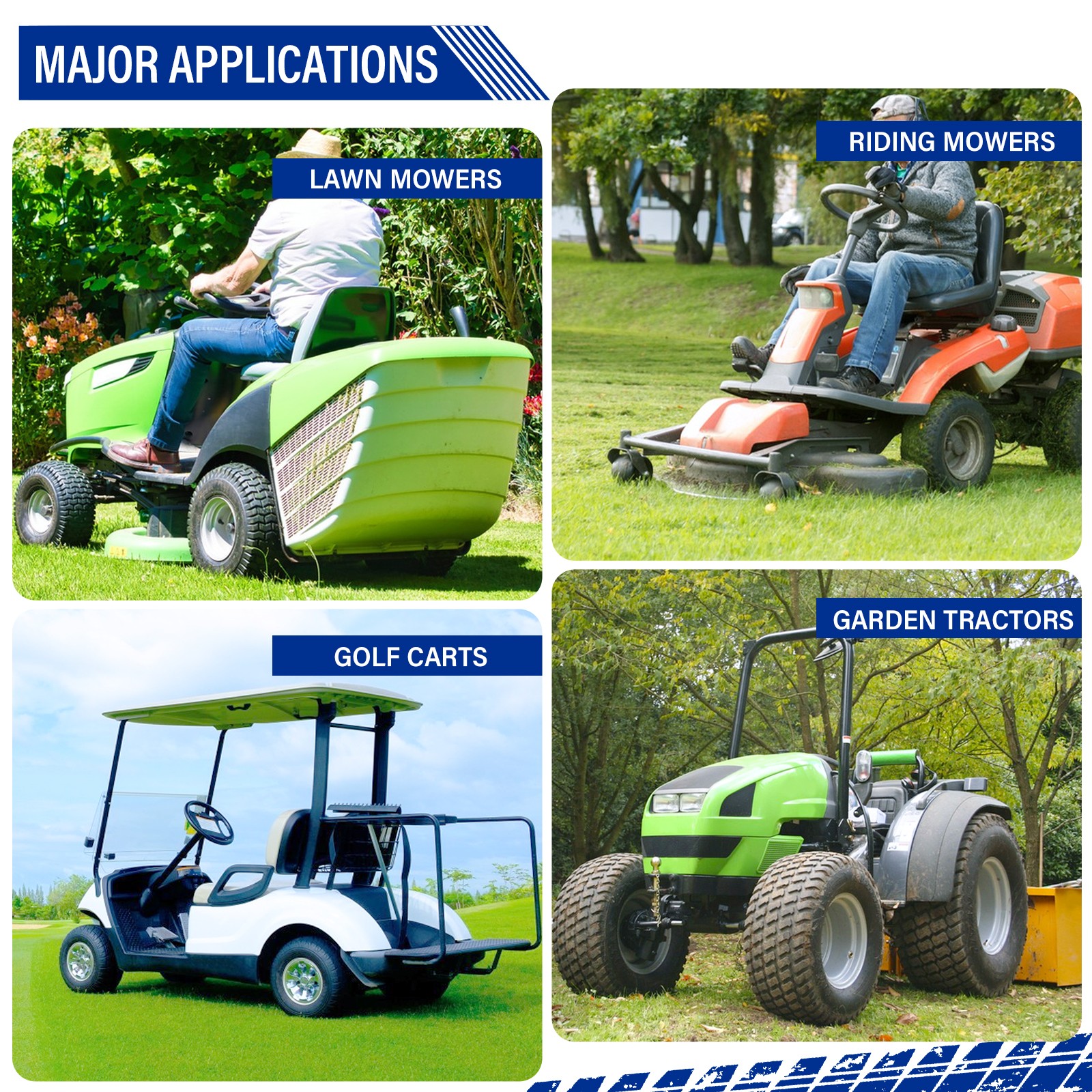 2 24x12.00-12 Lawn Mower Tractor Turf Tires 4 Ply 24x12-12 Tubeless 1710Lbs