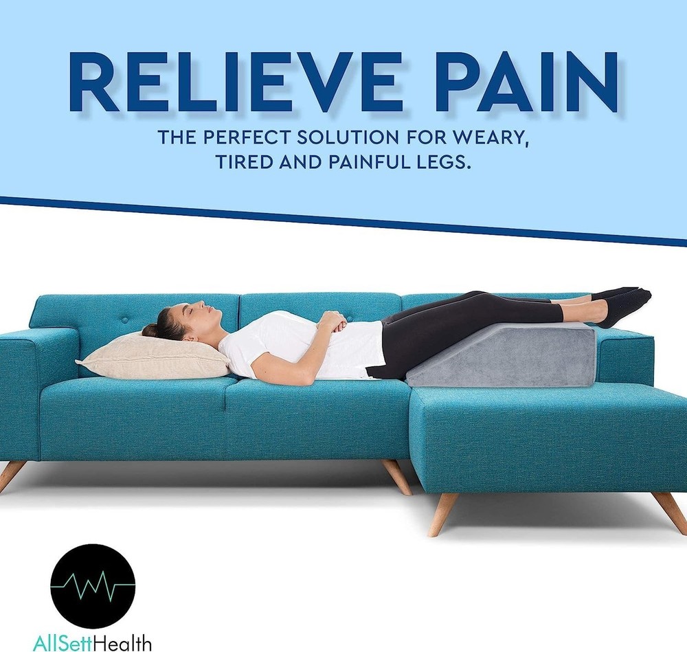 Leg Elevation Pillow - Memory Foam Leg Elevating Pillow | Leg Rest Wedge - Le...