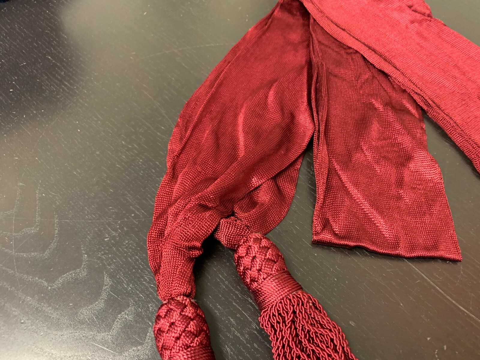 Civil War WINE / MAROON Colored Staff Officer SILK Sash - 90" long - NEW