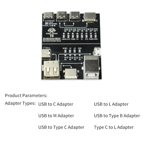 USB Cable Tester Board, Data Cable Detection Board with Type-C Lightning