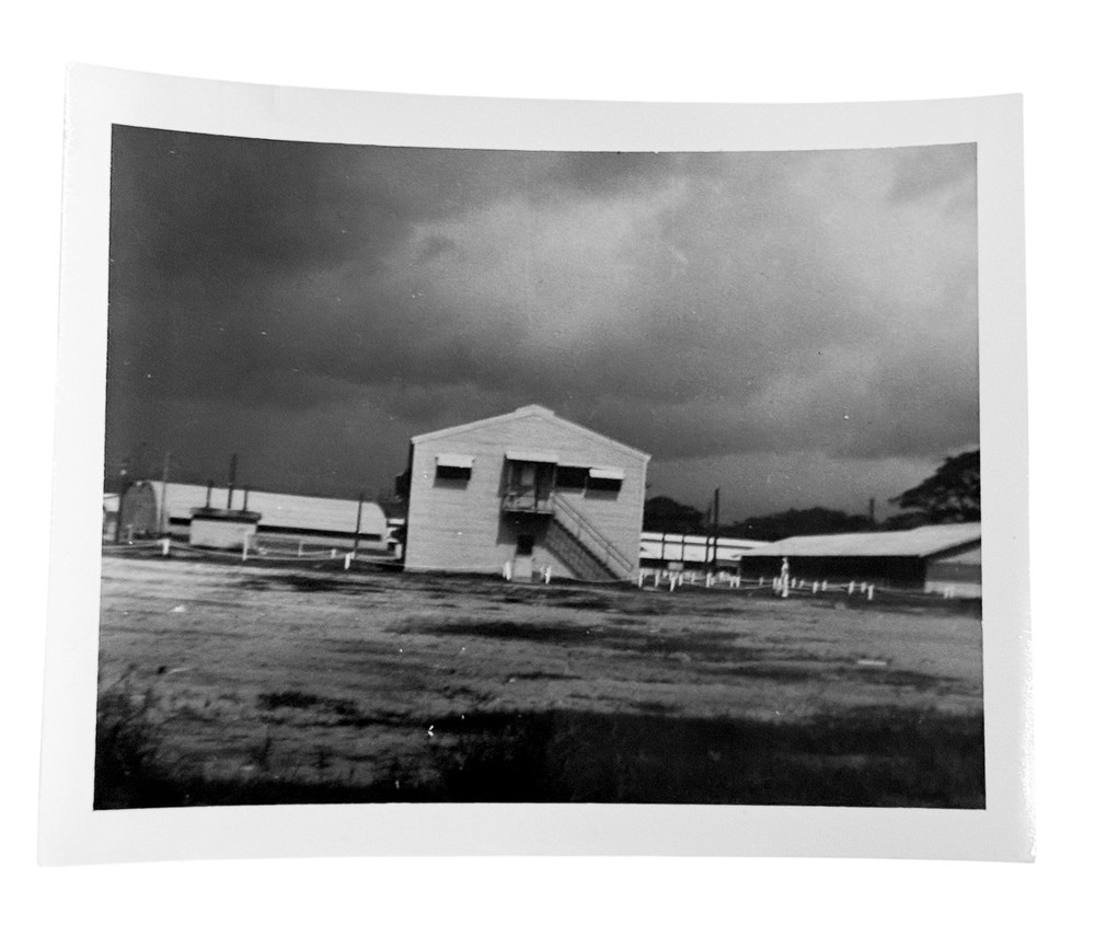 1940s Photo U.S. Military Base Building Barracks Structure