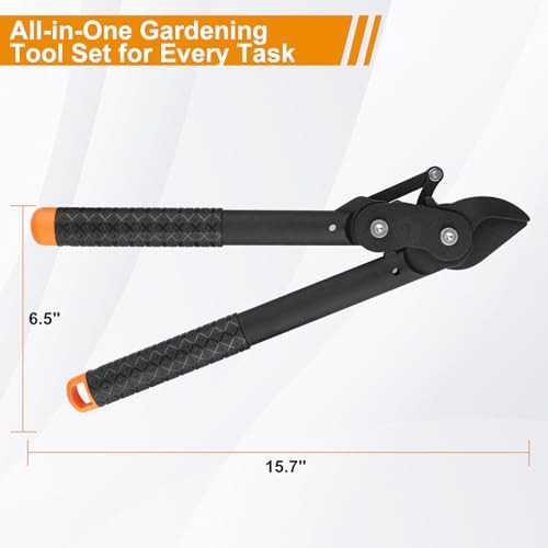 Heavy-Duty Lopper, 360° Rotating Grass Shears & Retractable Pruning Saw |