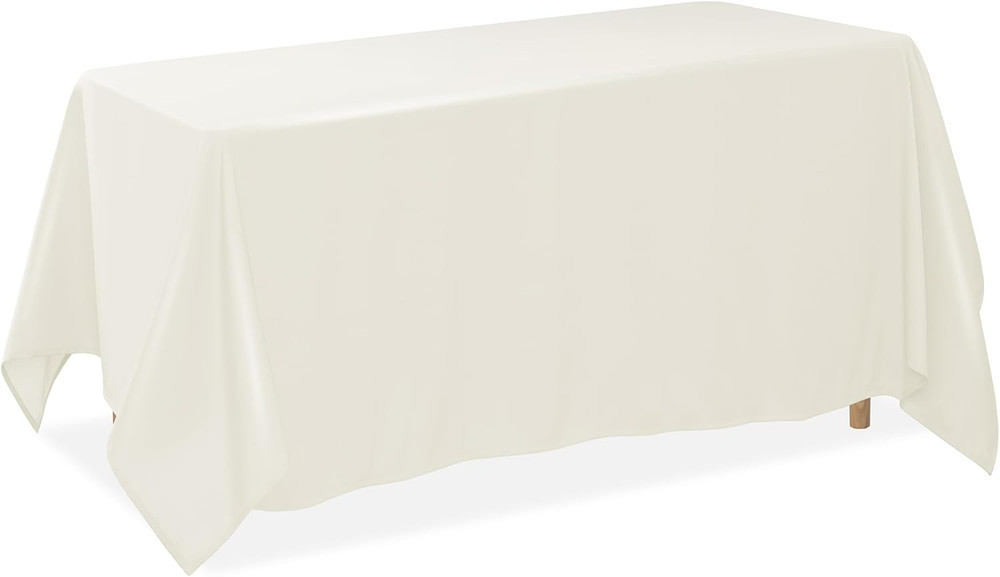90 X 156 Inch Rectangular Tablecloth, Washable Polyester Fabric Table Cloth for