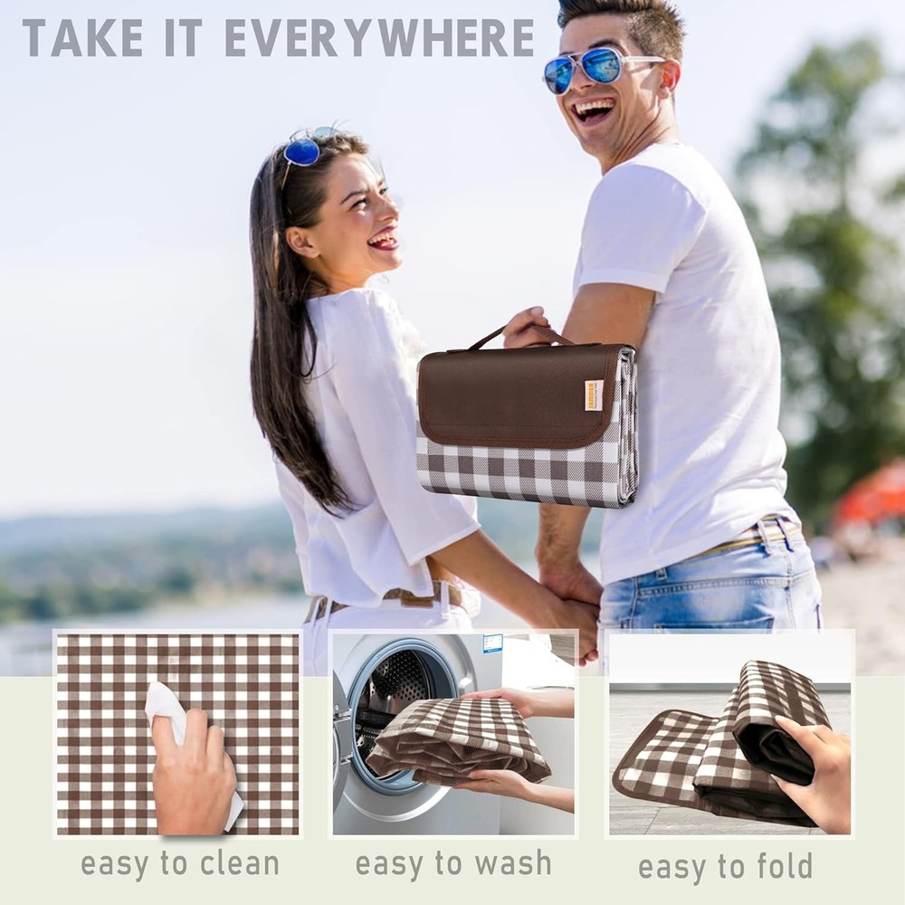 Outdoor Picnic Blankets 5' x 6'8" (Rectangular), Brown