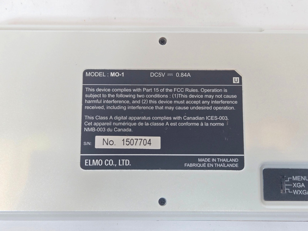 Elmo MO-1 Digital Document Camera Visual Presenter w/ Power Cord