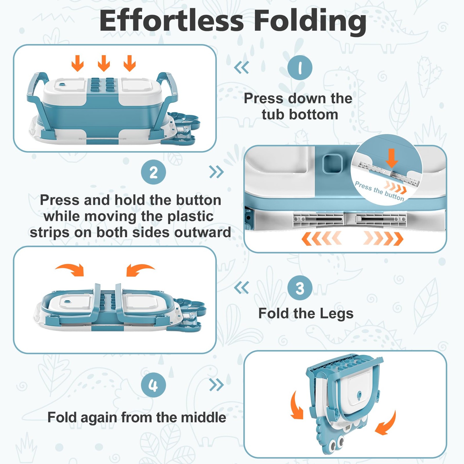 Bañadera De Bebe Niño 0-6 Meses Recien Nacido Azul Con Termómetro y Cojín Bañera