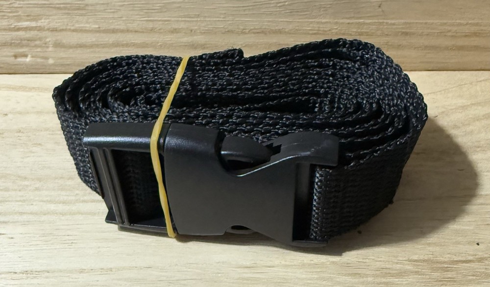 3pc Nylon Strap w/Buckle 6Ft Black Quick Release Short Adjustable Straps - A0076