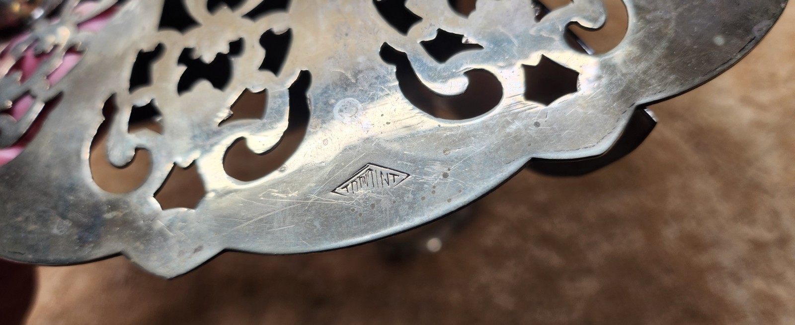 Antique VTG Quartered Silver Plated Appetizer Dessert 9" Serving Dish Hallmarks