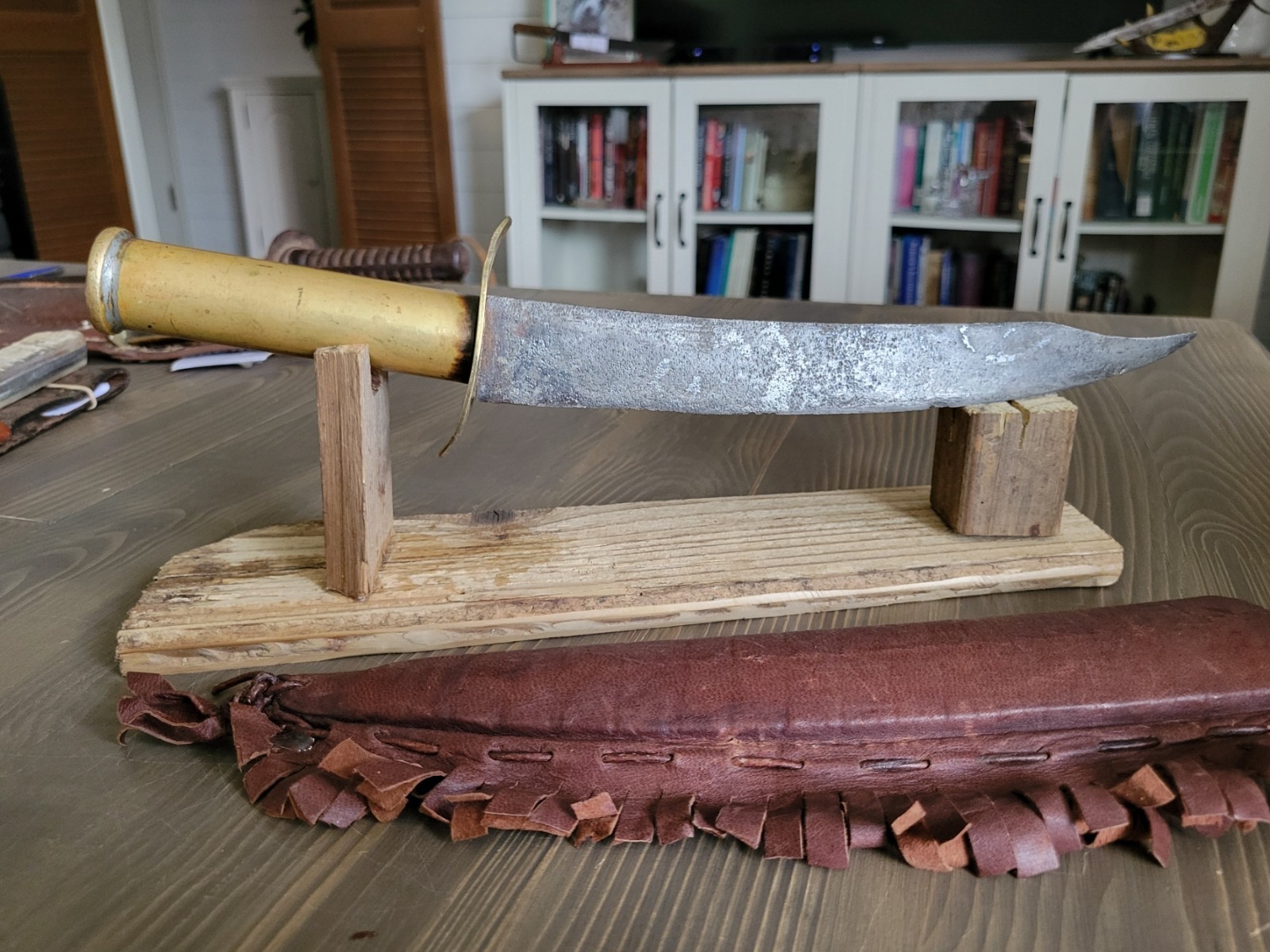 Civil War Brass Handle Bowie Fighting Knife Used Free Shipping