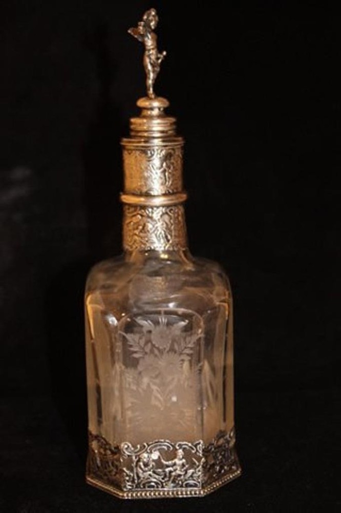 Antique Silver & Cut Glass Decanter