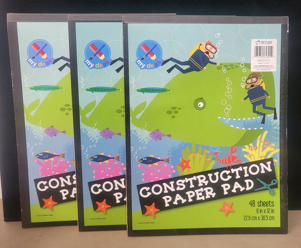 Construction Paper Pad 48 sheets, 3 pack