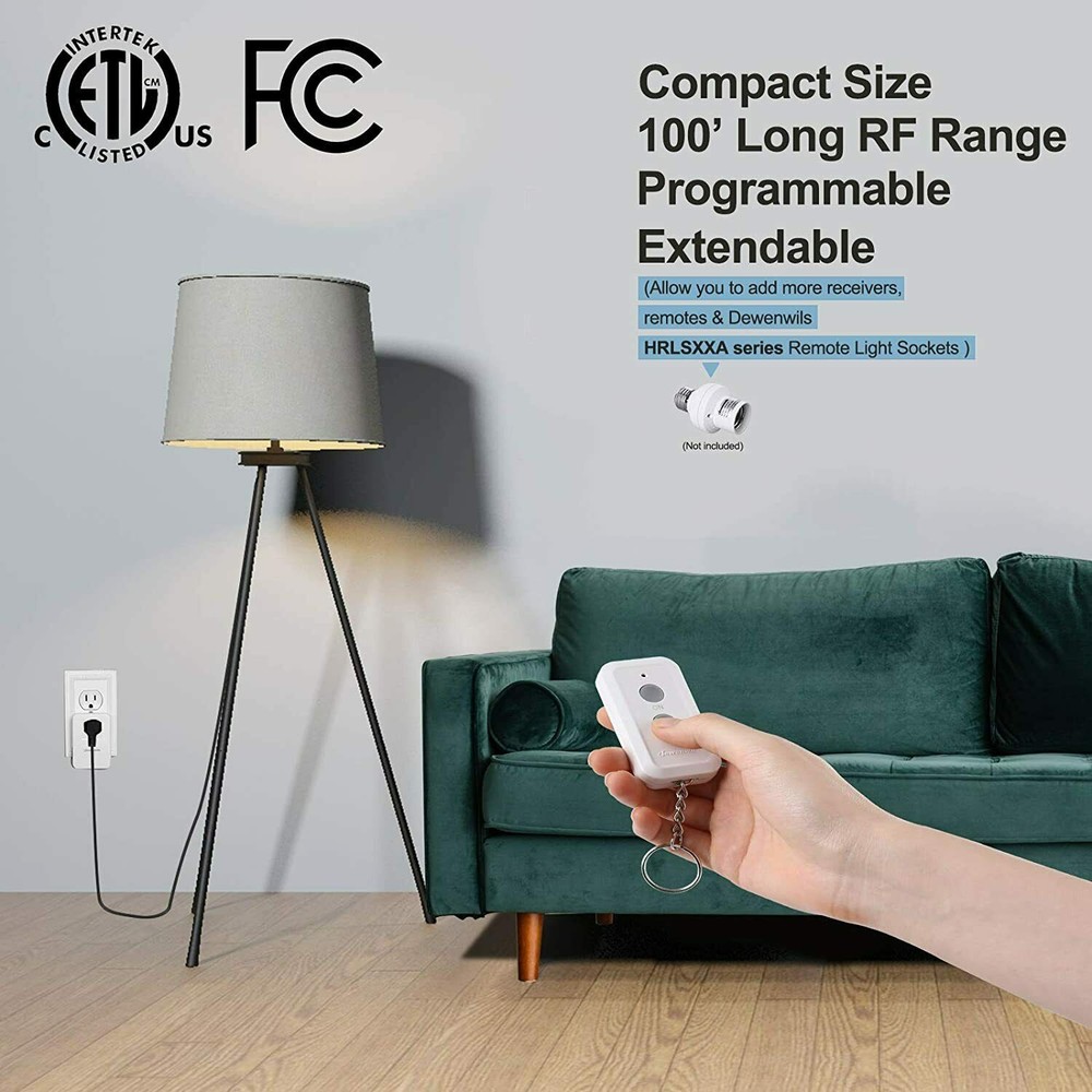 DEWENWILS Remote Control Outlet Plug Wireless On Off Power Switch White