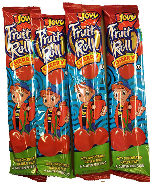Jovy Fruit Roll Snacks - Cherry (16 Packets per Order) - Perfect for Snacks