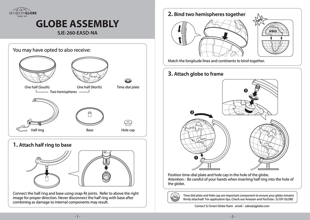 SJSMARTGLOBE Interactive 10" Globe for Children with Stand (DIY) - App-