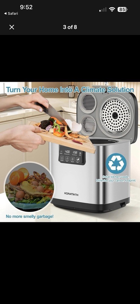 4L Electric Composter for Kitchen: Indoor Smart Quick Composting Machine with...