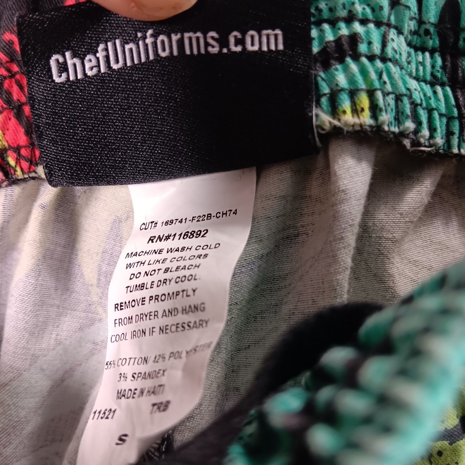 Chef 360 Utility Jogger Chef Pants Mens Small Multi Tropical Stretch 7 Pocket