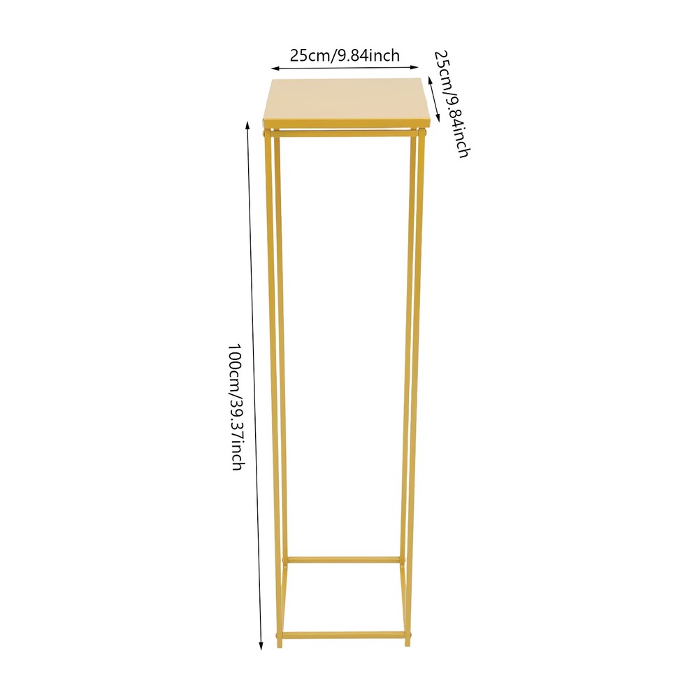 100*25*25cm Rectangular Flower Display Rack, Geometric Flower Stand Gold