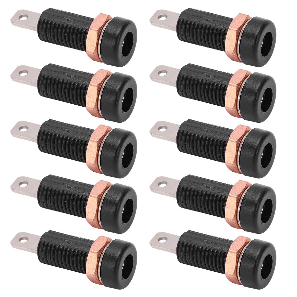10pcs 4mm Banana Socket Mount Binding Post Connector Adapter Panel Black US