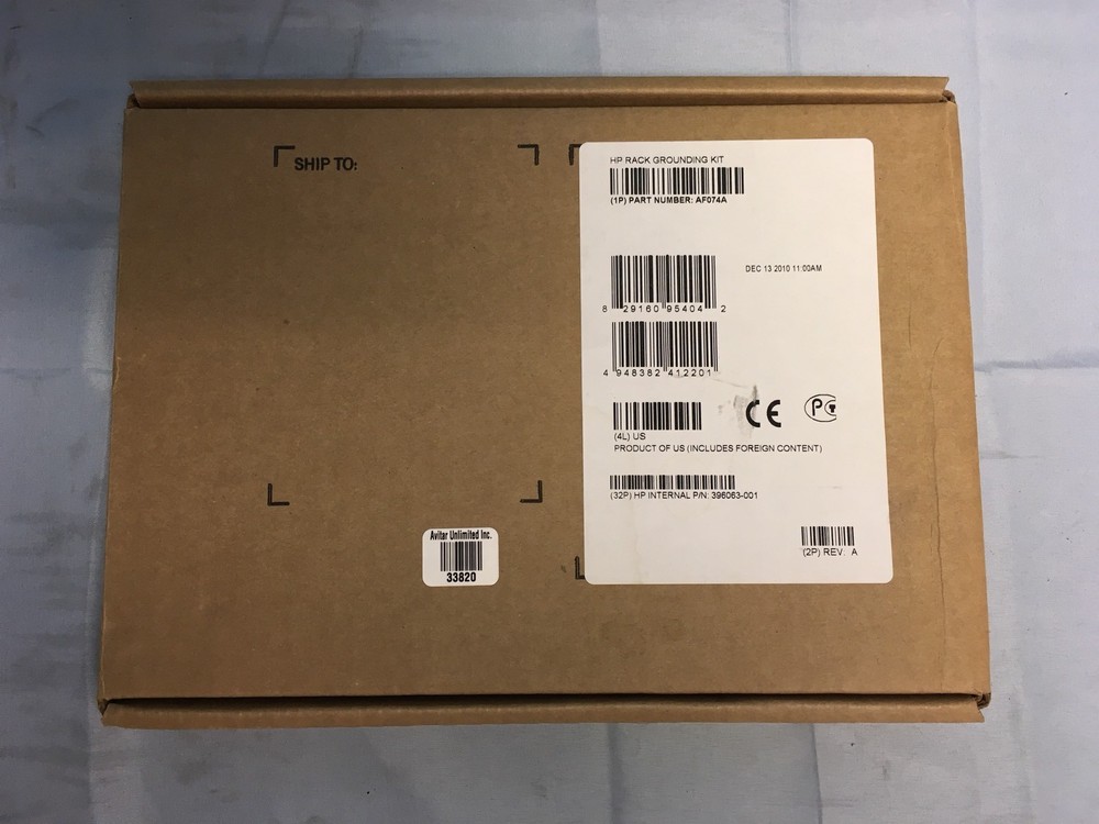 NEW IN BOX HP AF074A Rack Grounding Kit, Cables, Hardware & CD