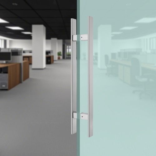 Stainless Steel Double Sided Push Pull Door Handle, H-shaped Door Pull Handle