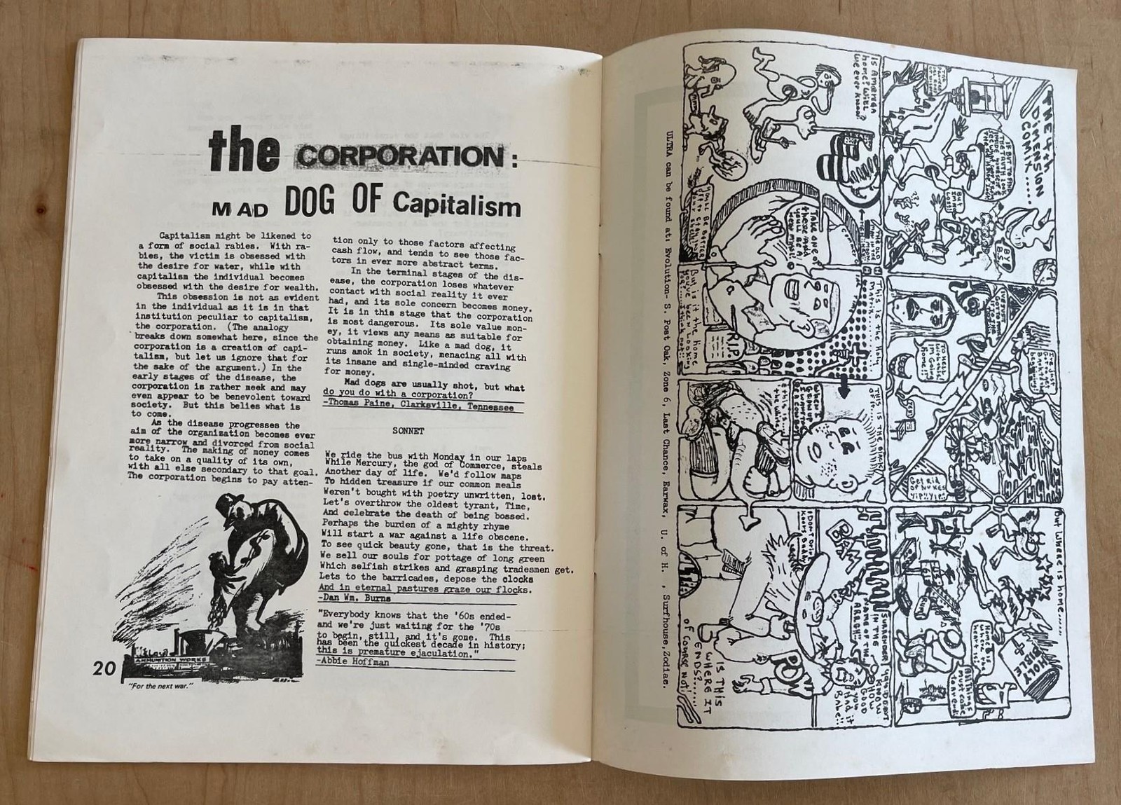 ULTRA Vol 1 No 3 1978 Local Houston Yippie Proto Punk Leftist Political Magazine