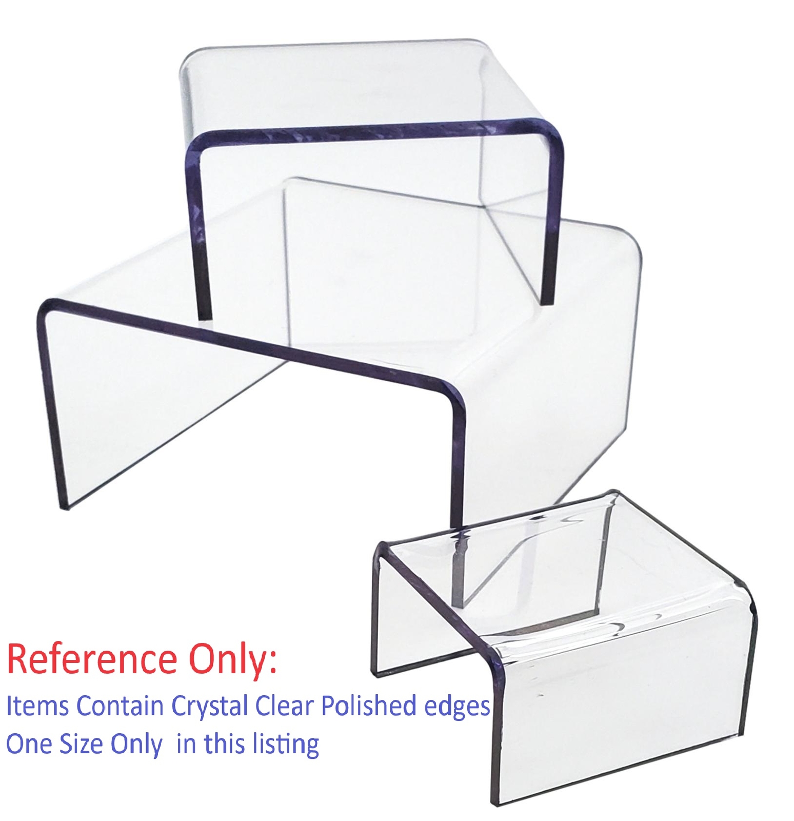 T'z Tagz Any 4-Inch-Deep Clear Acrylic Riser Display Stand New 2 Pack Variation