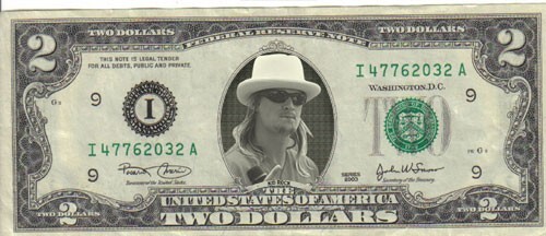 Kid Rock $2 Dollar bill Mint real
